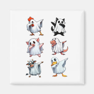 Aimant Dabbing Animaux Ferme Halloween Ghost Costume drôl