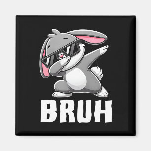Aimant Dabbing Bunny Bruh mème Pâques Jour Dab Bunny Ados