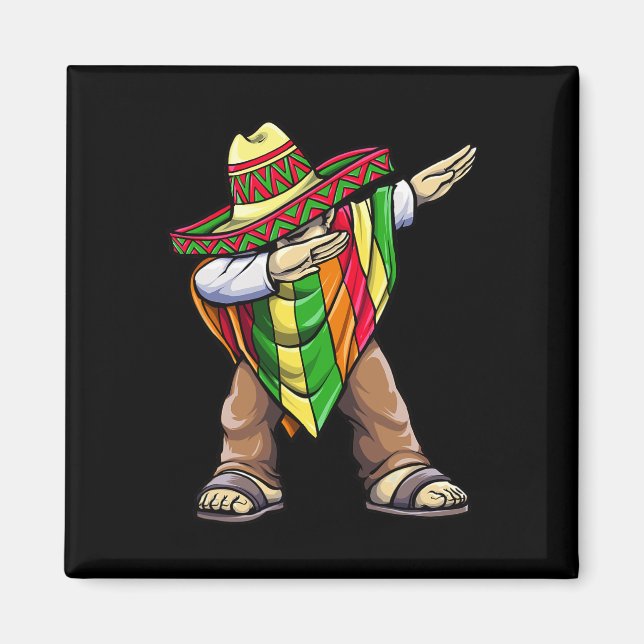 Aimant Dabbing Mexican Poncho Cinco De Mayo (Devant)