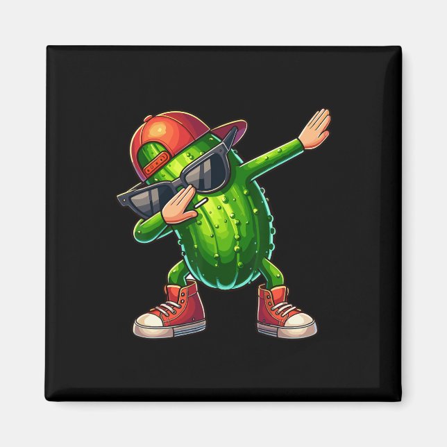 Aimant Dabbing Pickle Dancing Cucumber Lover Drôle Pickle (Devant)