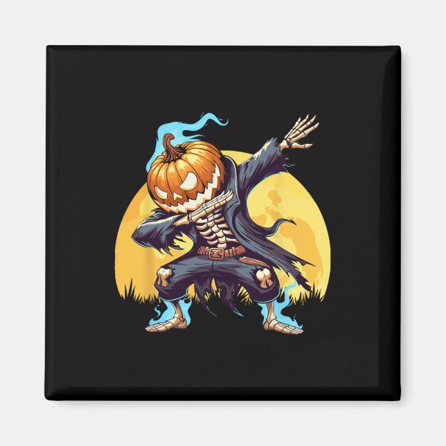 Aimant Dabbing Skeleton Citrouille sans tête Dab Dance Bo (Devant)