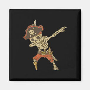 Aimant Dabbing Skeleton Pirate Halloween Jolly roger pour