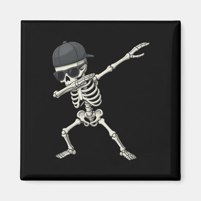 Aimant Dabbing Skeleton Pirate Halloween Jolly roger pour (Devant)