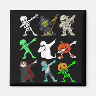 Aimant Dabbing Skeleton sorcière et monstres Halloween