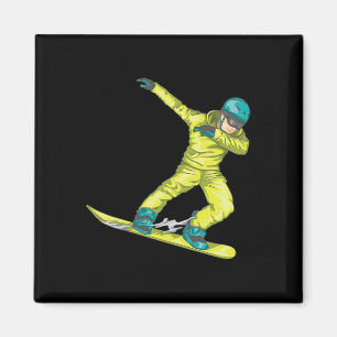 Aimant Dabbing Snowboard mignon Snowboard Dabbing Dab Sk