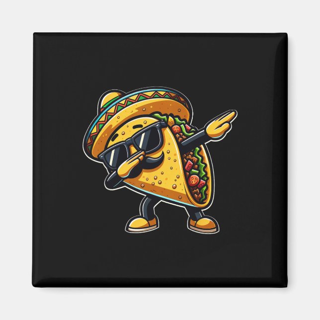 Aimant Dabbing Taco Cinco De Mayo Drôle Pères Mexicains D (Devant)