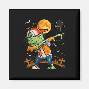 Aimant Dabbing Zombie Jouer Badminton Halloween Badmint