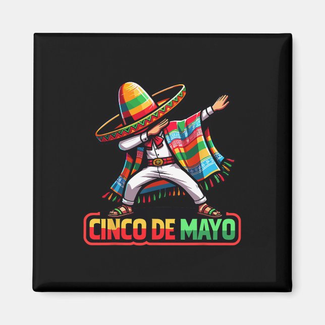 Aimant Dabing mexicain Poncho Cinco De Mayo Fiesta 1 (Devant)