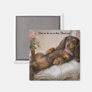 Aimant Dachshund à poils longs