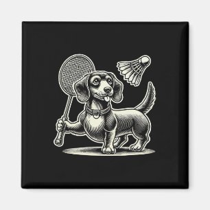 Aimant Dachshund Chien Badminton Joueur Navette Hommes Fe