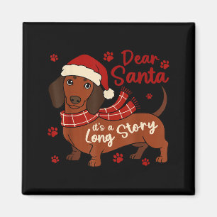 Aimant Dachshund Chien Cher Père Noël C'est Une Longue Hi