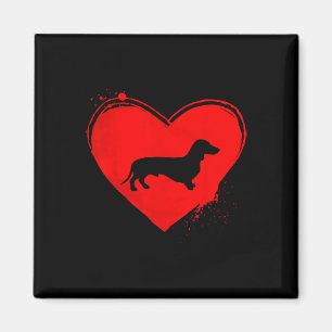 Aimant Dachshund Chien forme de coeur Saint-Valentin Amou