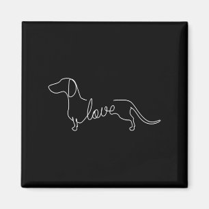 Aimant Dachshund Chiweenie Wiener Dog Log Sketch