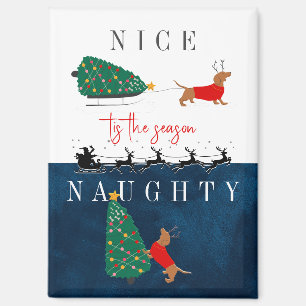 Aimant Dachshund Christmas Chien Rouge Sweater Nice & Nau