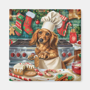 Aimant Dachshund Gîtes : Noël festif