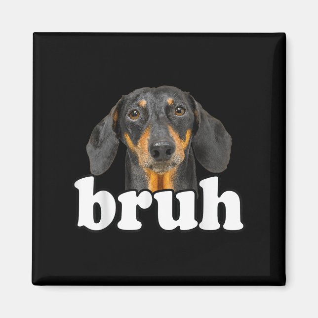 Aimant Dachshund Mème Dit Bruh Funny Chien Sarcast (Devant)