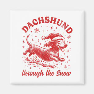 Aimant Dachshund Noël Wiener Chien mignon Doxie Lo