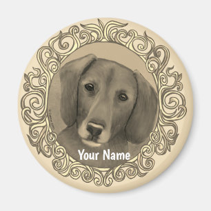 Aimant Dachshund Orné