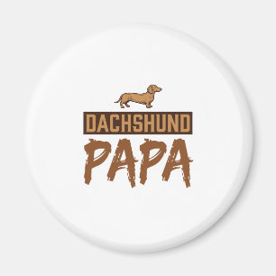 Aimant Dachshund Papa Gravure Vintage Dessin Papa Chien_1