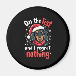 Aimant Dachshund Père Noël sur la liste des vilains Dachs