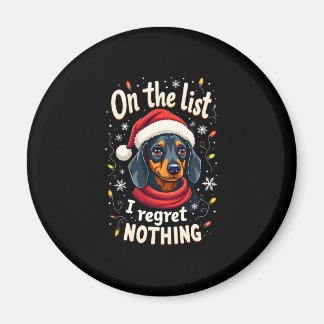 Aimant Dachshund Père Noël sur la liste des vilains Dachs