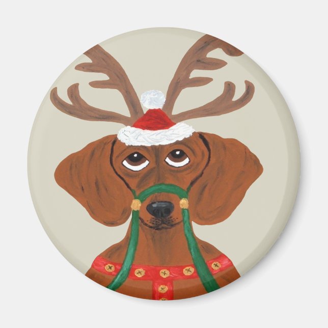 Aimant Dachshund Reindeer (Devant)