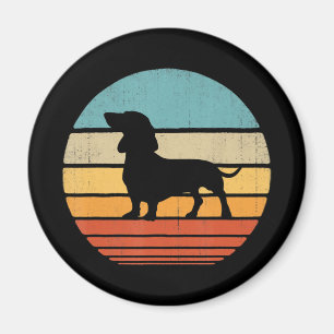 Aimant Dachshund Silhouette 60s les années 70 Amoureux d