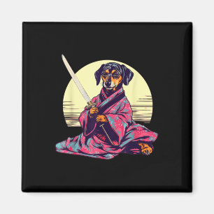 Aimant Dachshund Wiener Chien Japonais Tattoo Ukiyoe
