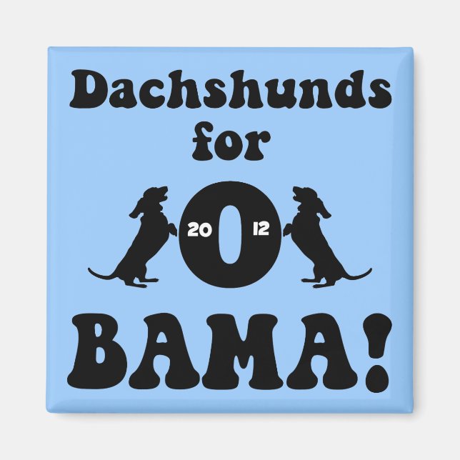 Aimant Dachshunds pour Obama (Devant)