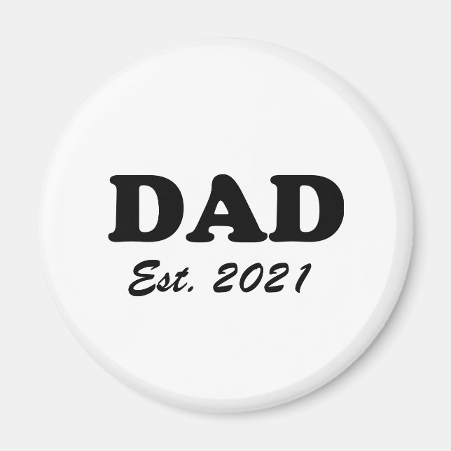 Aimant Dad custom established date personalized modern (Devant)