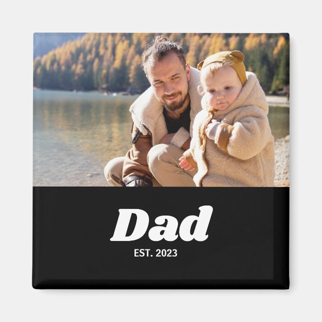 Aimant Dad Established White Typography (Devant)