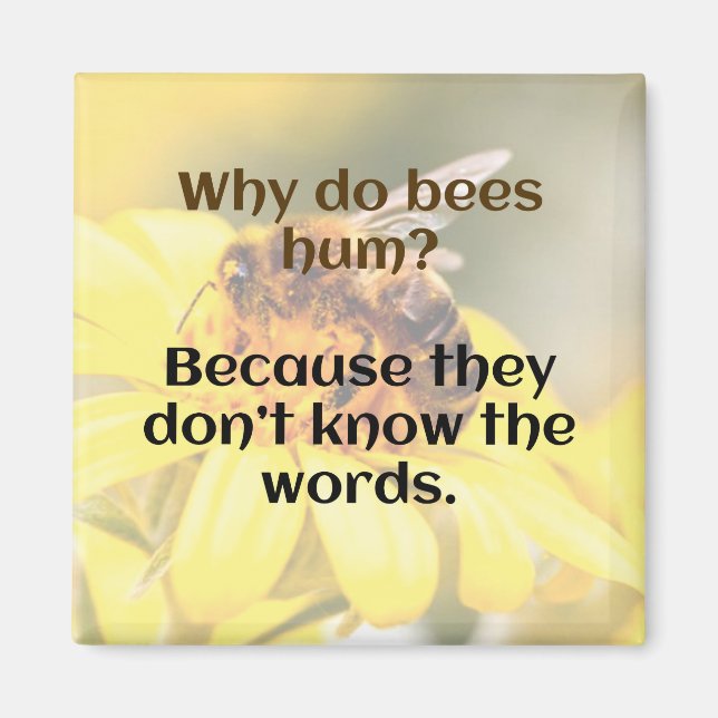 Aimant DAD JOKE : Pourquoi les abeilles sont-elles mortes (Devant)