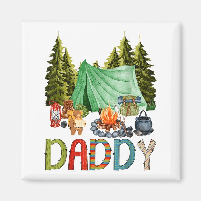 Aimant Daddy Of The Happy Camper 1st Birthday Bear Camng  (Devant)