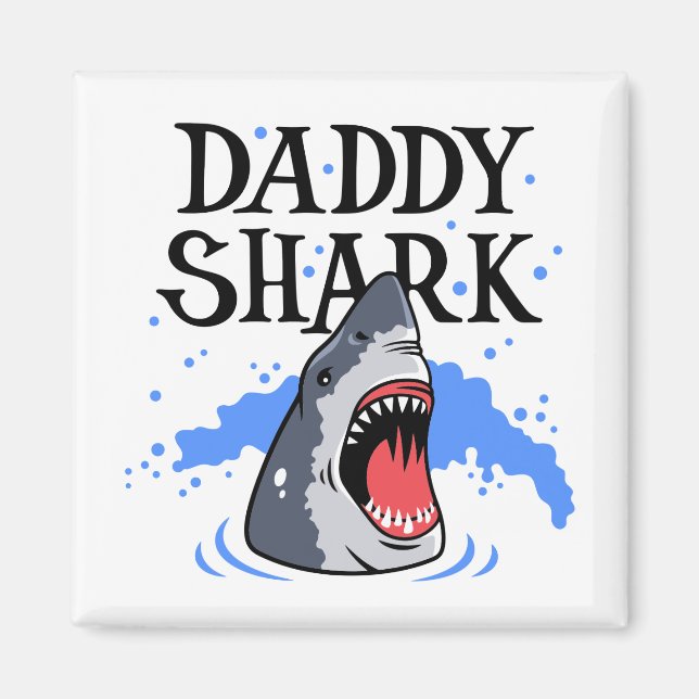 Aimant Daddy Shark - Grand Blanc (Devant)