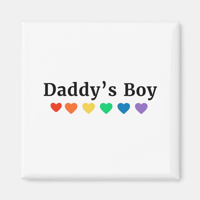 Aimant Daddy's Boy, Pride Rainbow Hearts, Funny Cool LGBT (Devant)