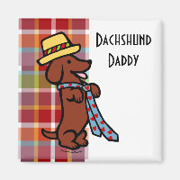 Daddy's Dachshund Cartoon Plaid