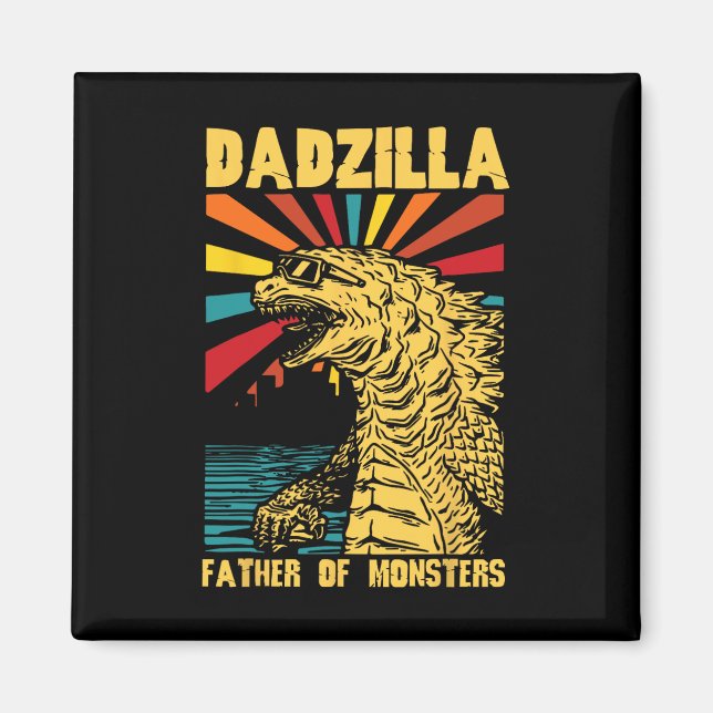 Aimant Dadzilla Funny Père Des Monstres Fath Vintage (Devant)