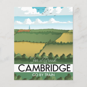 Aimant d'affiche de voyage en train de Cambridge