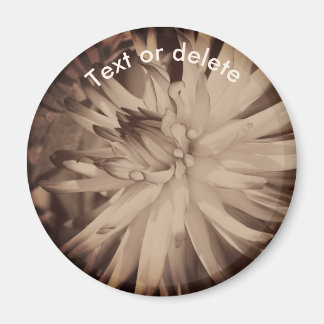Aimant Dahlia Fleur Sépia Vintage Personnalisé