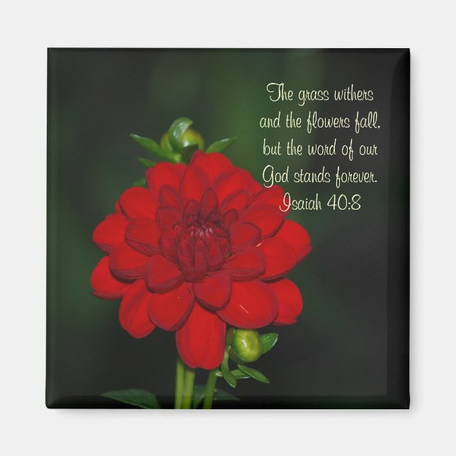 Aimant Dahlia Isaïe 40:8 (Devant)