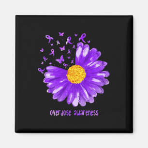 Aimant Daisy Butterfly Purple Ribbon