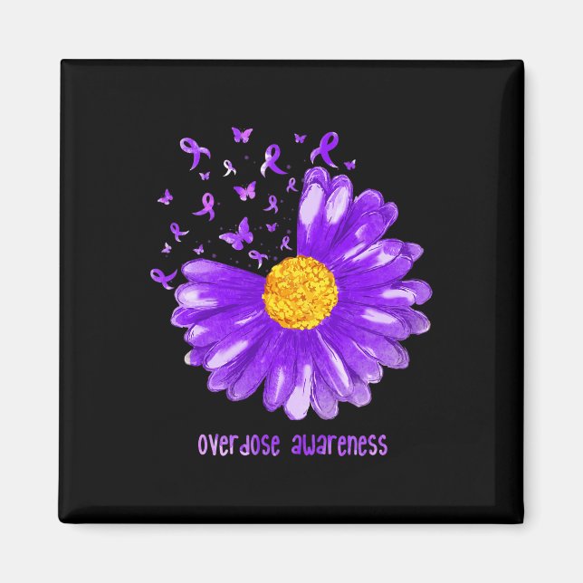 Aimant Daisy Butterfly Purple Ribbon (Devant)
