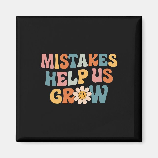 Aimant Daisy Croissance Positive Mindset Retro Enseignant (Devant)