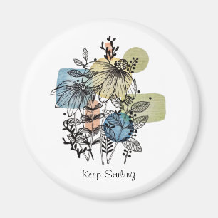 Aimant Daisy Doodle In Ink and Watercolor