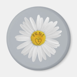 Aimant Daisy Flower for Tante Art Personnaliser Arrière -