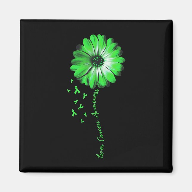 Aimant Daisy Flower Liver Cancer Sensibilisation Cadeaux (Devant)