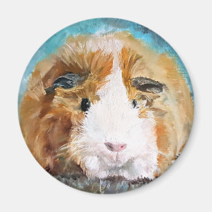 Aimant Daisy guinea pig oil painting