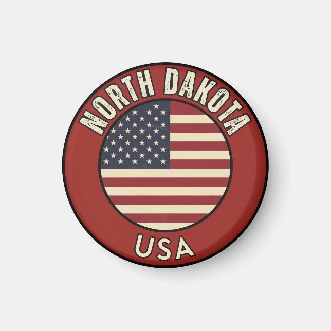 Aimant Dakota du Nord États-Unis d'Amérique (Devant)