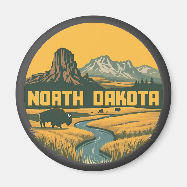 Aimant Dakota du Nord États-Unis d'Amérique (Devant)