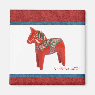 Aimant Dala Suédoise Cheval de Noël Personnalisé Donné